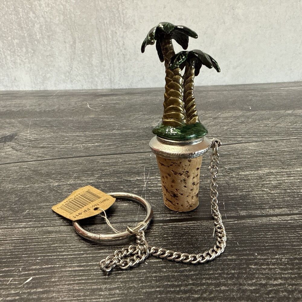 Pewter Palm Tree Wine Bottle Cork